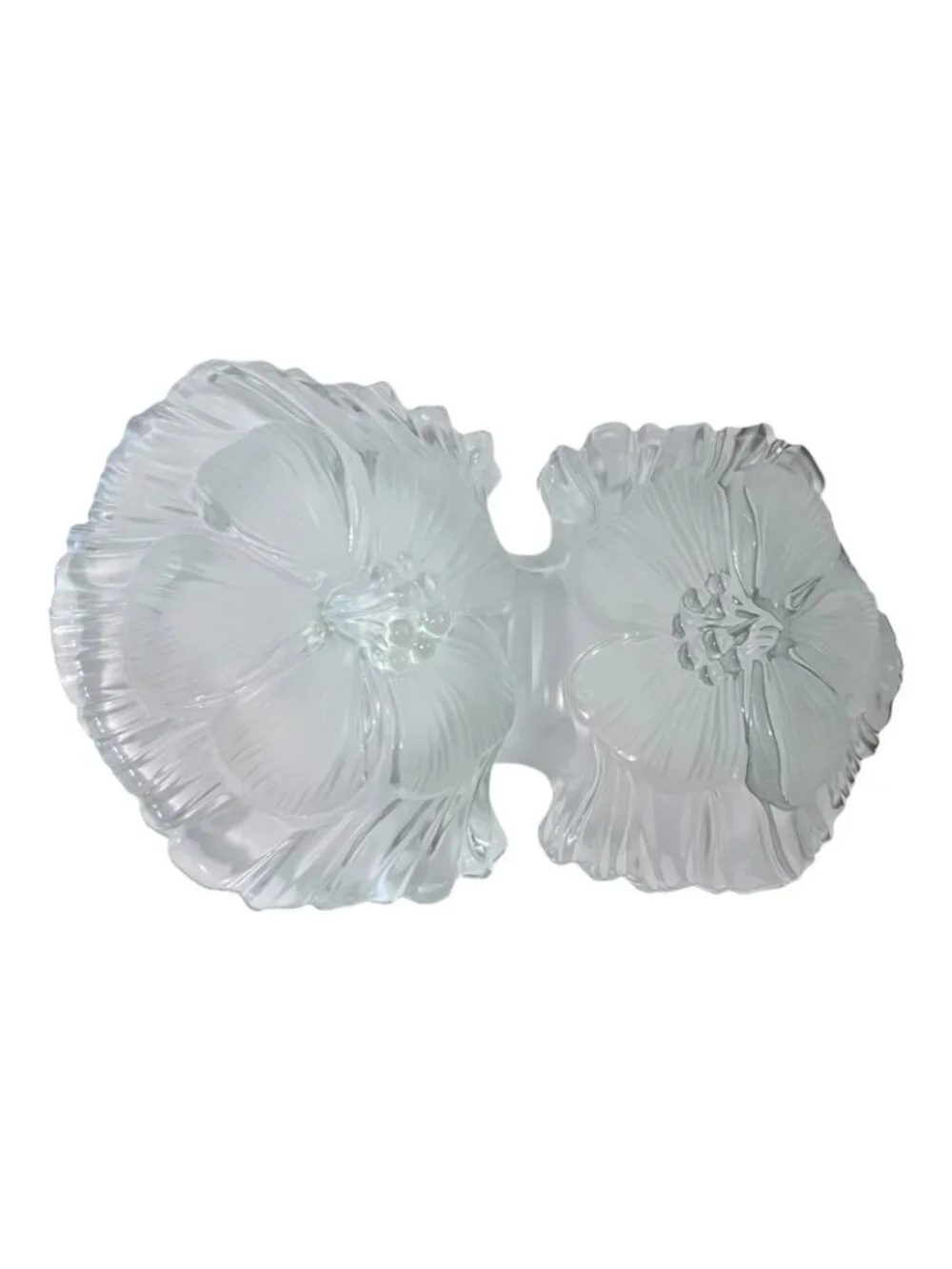 Mikasa Hibiscus Frost Divided Serving Tray Platter 13 Inch Frosted Glass Germany